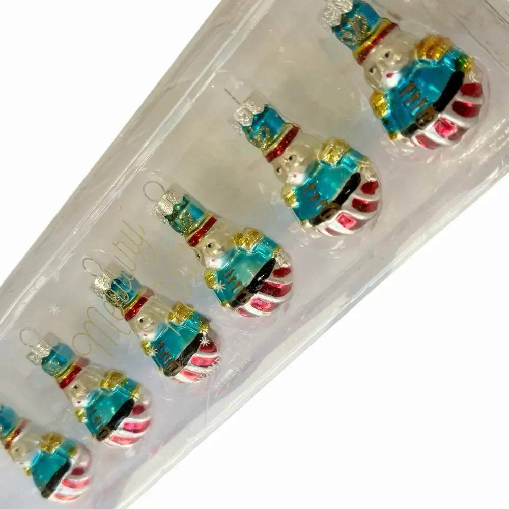 Pottery Barn Mini Mercury Glass Nutcracker Soldier Ornaments Set of 6 New In Box